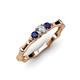 2 - Twyla Diamond and Blue Sapphire Three Stone Ring 