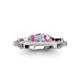 3 - Twyla Diamond and Pink Sapphire Three Stone Ring 