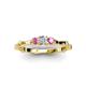 3 - Twyla Diamond and Pink Sapphire Three Stone Ring 