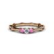 1 - Twyla Diamond and Pink Sapphire Three Stone Ring 