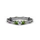 1 - Twyla Diamond and Green Garnet Three Stone Ring 