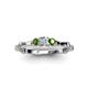 3 - Twyla Diamond and Green Garnet Three Stone Ring 