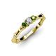 2 - Twyla Diamond and Green Garnet Three Stone Ring 