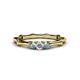 1 - Twyla Diamond and Aquamarine Three Stone Ring 