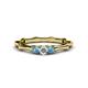 1 - Twyla Diamond and Blue Topaz Three Stone Ring 