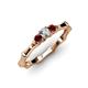 2 - Twyla Diamond and Red Garnet Three Stone Ring 