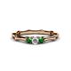1 - Twyla Diamond and Emerald Three Stone Ring 