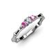 2 - Twyla Diamond and Pink Sapphire Three Stone Ring 