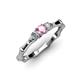 2 - Twyla Diamond and Pink Tourmaline Three Stone Ring 