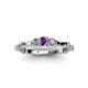 3 - Twyla Diamond and Amethyst Three Stone Ring 