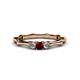 1 - Twyla Diamond and Red Garnet Three Stone Ring 