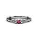 1 - Twyla Diamond and Rhodolite Garnet Three Stone Ring 