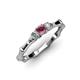 2 - Twyla Diamond and Rhodolite Garnet Three Stone Ring 