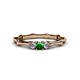 1 - Twyla Diamond and Emerald Three Stone Ring 