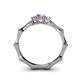 4 - Twyla Diamond and Pink Sapphire Three Stone Ring 