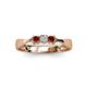 3 - Rylai Diamond and Red Garnet Three Stone Engagement Ring 