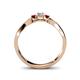 4 - Rylai Diamond and Red Garnet Three Stone Engagement Ring 