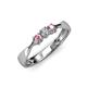 2 - Rylai Diamond and Pink Tourmaline Three Stone Engagement Ring 
