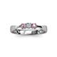 3 - Rylai Diamond and Pink Tourmaline Three Stone Engagement Ring 