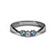 1 - Rylai Diamond and Blue Topaz Three Stone Engagement Ring 