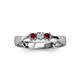 3 - Rylai Diamond and Red Garnet Three Stone Engagement Ring 