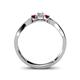 4 - Rylai Diamond and Red Garnet Three Stone Engagement Ring 
