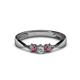 1 - Rylai Diamond and Rhodolite Garnet Three Stone Engagement Ring 