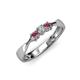 2 - Rylai Diamond and Rhodolite Garnet Three Stone Engagement Ring 