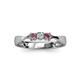 3 - Rylai Diamond and Rhodolite Garnet Three Stone Engagement Ring 