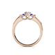 4 - Jamille Diamond and Tanzanite Three Stone with Side Diamond Ring 