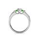 4 - Jamille Diamond and Green Garnet Three Stone with Side Diamond Ring 