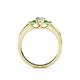 4 - Jamille Diamond and Green Garnet Three Stone with Side Diamond Ring 