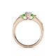 4 - Jamille Diamond and Green Garnet Three Stone with Side Diamond Ring 