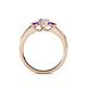 4 - Jamille Diamond and Amethyst Three Stone with Side Diamond Ring 