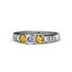 1 - Jamille Diamond and Citrine Three Stone with Side Diamond Ring 