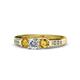 1 - Jamille Diamond and Citrine Three Stone with Side Diamond Ring 