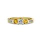 3 - Jamille Diamond and Citrine Three Stone with Side Diamond Ring 