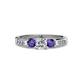 3 - Jamille Diamond and Iolite Three Stone with Side Diamond Ring 