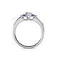 4 - Jamille Diamond and Iolite Three Stone with Side Diamond Ring 