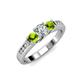 2 - Jamille Diamond and Peridot Three Stone with Side Diamond Ring 