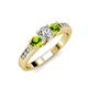 2 - Jamille Diamond and Peridot Three Stone with Side Diamond Ring 