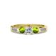 3 - Jamille Diamond and Peridot Three Stone with Side Diamond Ring 