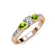 2 - Jamille Diamond and Peridot Three Stone with Side Diamond Ring 