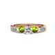 3 - Jamille Diamond and Peridot Three Stone with Side Diamond Ring 