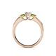 4 - Jamille Diamond and Peridot Three Stone with Side Diamond Ring 