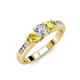 2 - Jamille Diamond and Yellow Sapphire Three Stone with Side Diamond Ring 