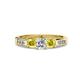 3 - Jamille Diamond and Yellow Sapphire Three Stone with Side Diamond Ring 