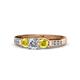 1 - Jamille Diamond and Yellow Sapphire Three Stone with Side Diamond Ring 