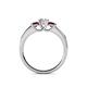 4 - Jamille Diamond and Ruby Three Stone with Side Diamond Ring 