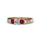 1 - Jamille Diamond and Ruby Three Stone with Side Diamond Ring 